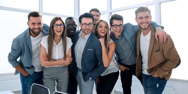 portrait of a professional business team standing in a modern office - Foto, Imagem