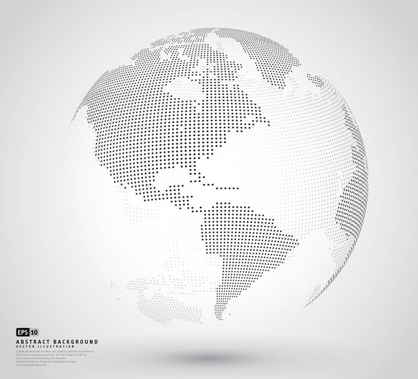 3D Abstract dotted globe - Vector, Image