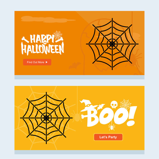 Happy Halloween invitation design with spider vector - Vektori, kuva