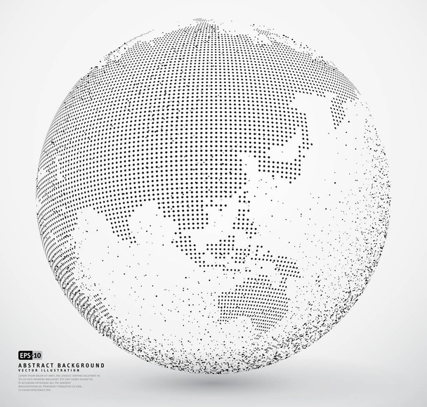 Abstract dotted globe earth - Vector, Image