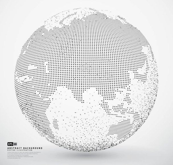 Abstracte gestippelde globe earth - Vector, afbeelding