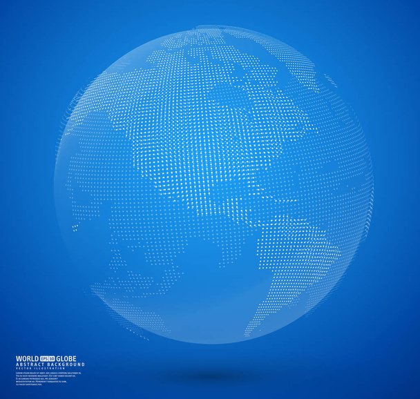 青い抽象ドット グローブ ベクトル - ベクター画像