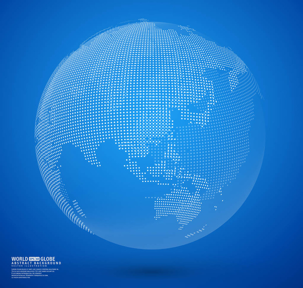 Blue abstract dotted globe vector - Vector, Image