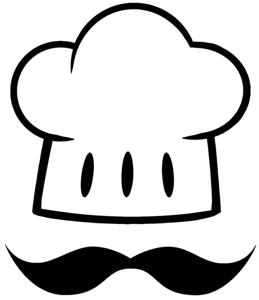 Chef şapka bir bıyık logo - Fotoğraf, Görsel