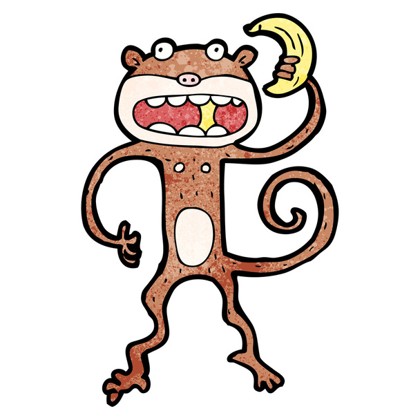 Cartoon crazy monkey - Wektor, obraz