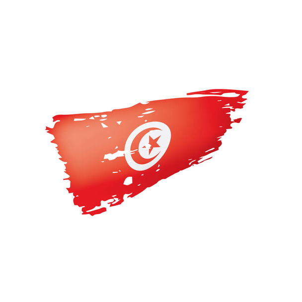 Σημαία της Τυνησίας, εικονογράφηση διάνυσμα σε λευκό φόντο. - Διάνυσμα, εικόνα