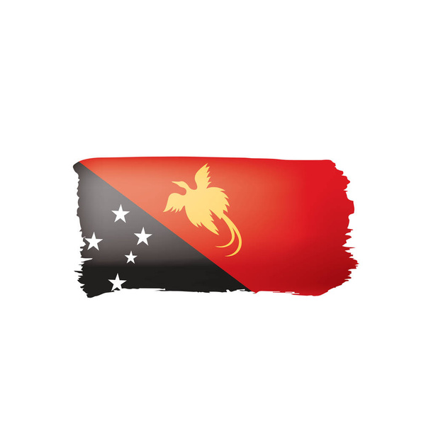 Drapeau Papouasie-Nouvelle-Guinée, illustration vectorielle sur fond blanc. - Vecteur, image