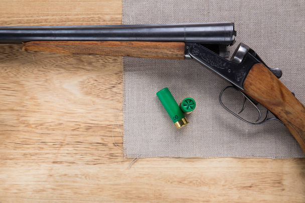 Hunting shotgun with bullets - Photo, Image