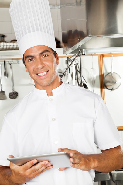 Male Chef With Digital Tablet - Фото, изображение