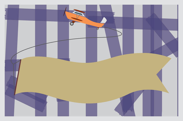 Плоский дизайн бизнес Векторная иллюстрация Пустой шаблон esp изолированный Минималистский графический шаблон макета для рекламы Flying Propel Plane тянет пустой длинный баннер полосы для рекламы
 - Вектор,изображение
