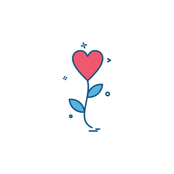 Heart flower icon design vector - Vektor, kép