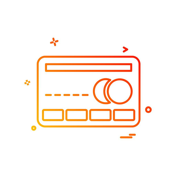Credit card icon design, colorful vector illustration - Vector, Imagen