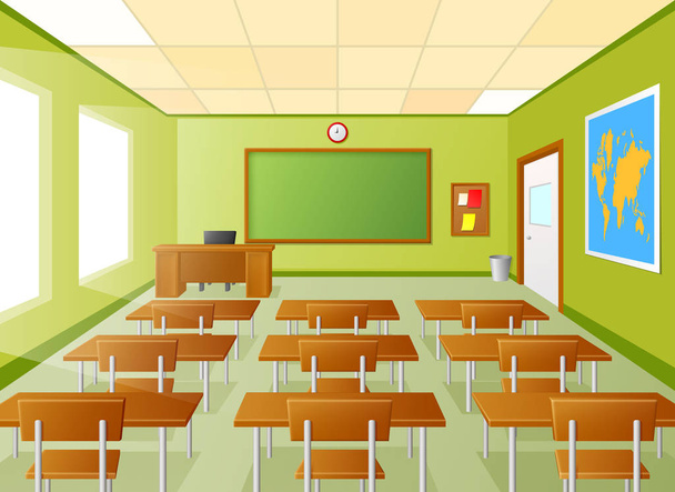 空の学校の教室のベクトル イラスト - ベクター画像