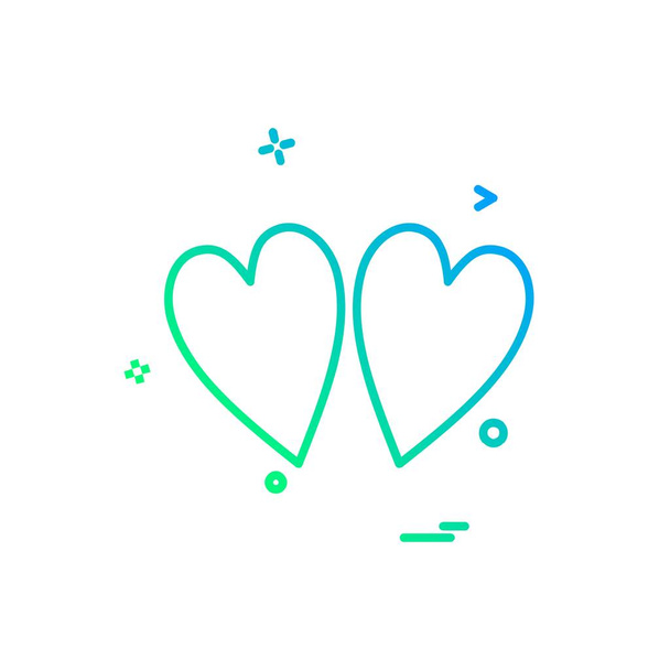 Heart icon design, vector illustration for Valentine day - Vettoriali, immagini