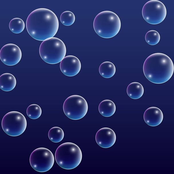 ubble with Hologram Reflection. Set of Realistic Water or Soap Bubbles for Your Design. - Vector, afbeelding