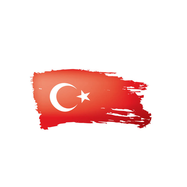 Turecko vlajka, vektorové ilustrace na bílém pozadí. - Vektor, obrázek