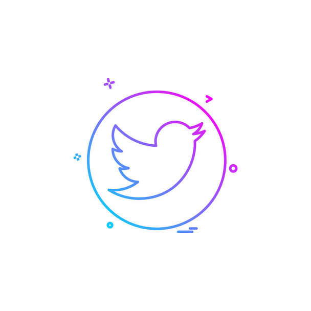 медіа мережа соціальний твіттер іконка векторний дизайн
 - Вектор, зображення