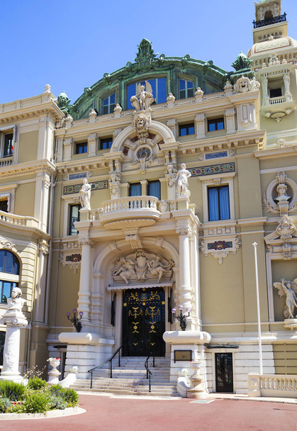 Monaco, 06/14/2012, entrance to the Monte Carlo Opera house. The Opera house in Monaco was designed by the architect Charles Garnier in the 1870s. The theatre is located on the Mediterranean coast. - Photo, Image