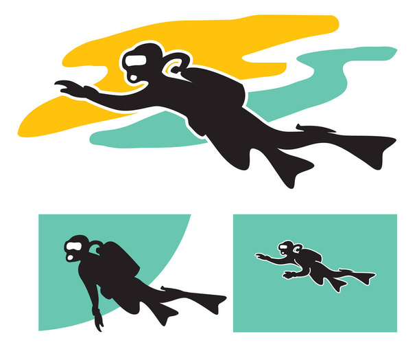 Scuba diver. Afbeelding voor logo of afbeelding - Vector, afbeelding