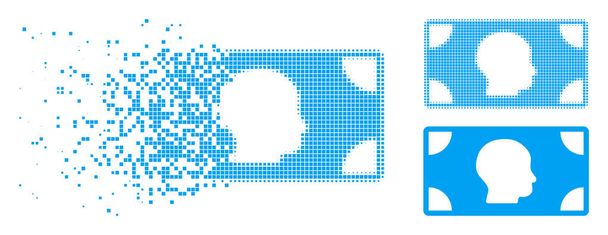 Dissolved Dotted Halftone Banknote Icon - Vector, Image