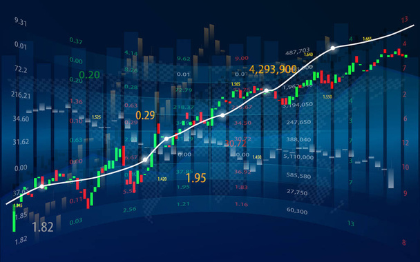金融市場のベクトルの背景、運用コンセプトのグラフィック デザインのローソク足チャート - ベクター画像