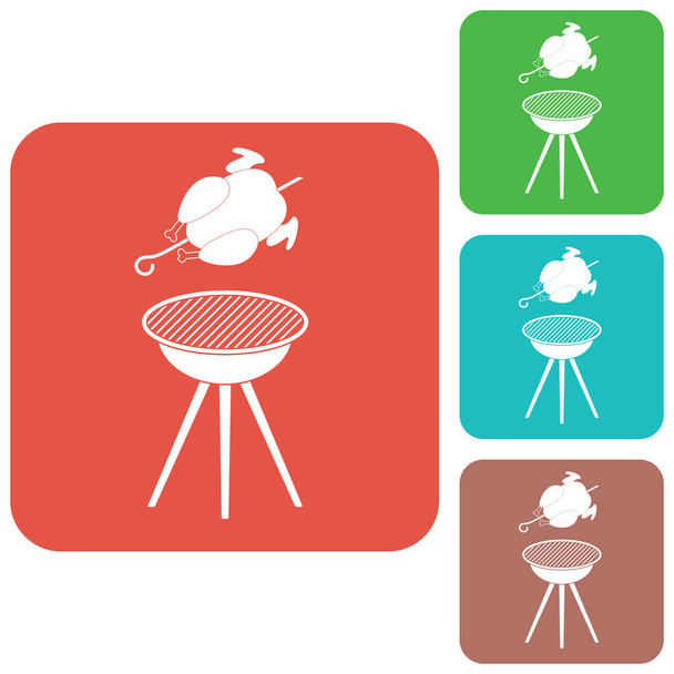 Grilled chicken icon. Vector illustratio - Vector, Image