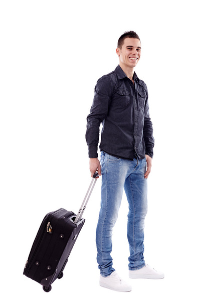 νεαρό άτομο με βαλίτσα - Φωτογραφία, εικόνα