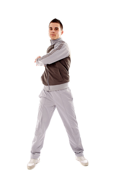 Young man doing physical exercises - Φωτογραφία, εικόνα