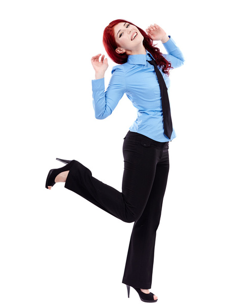 Happy businesswoman in full length - Photo, image
