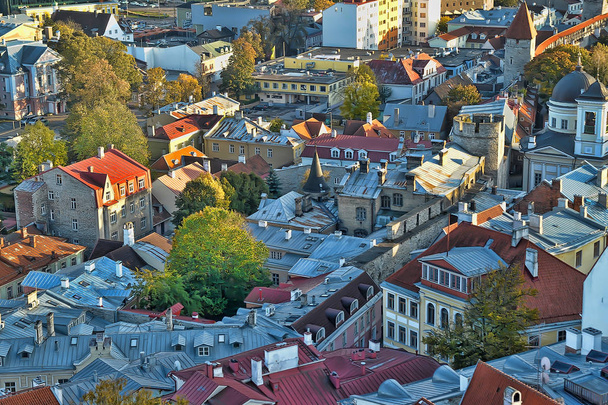 Estonia, Tallinn, 11,10,2014 View of the roofs of the city from above the observation deck - Foto, Bild