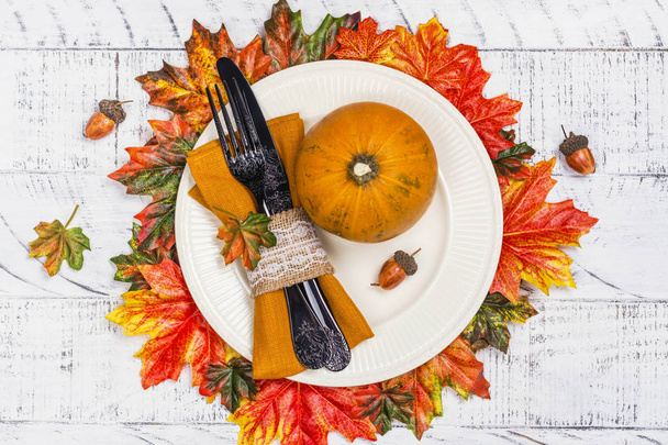 Thanksgiving day table setting - Фото, зображення