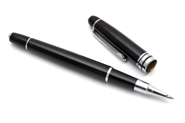 caneta esferográfica preta
 - Foto, Imagem