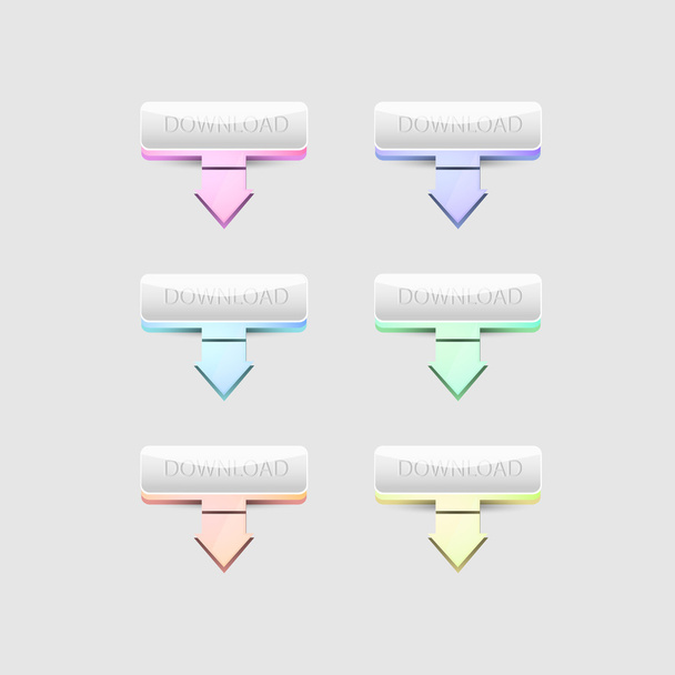Set of download buttons, vector - Vector, Image