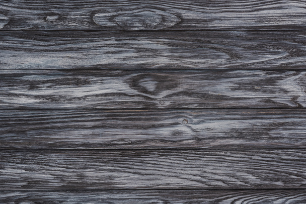 close-up view of dark wooden background with horizontal planks - Φωτογραφία, εικόνα