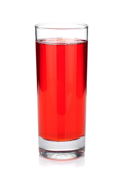 Glass of cherry juice. Isolated on white background - Photo, image