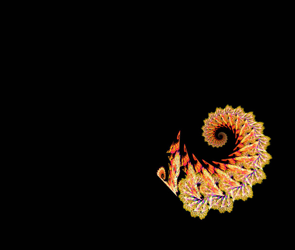 Modèle fractal spirale multicolore abstrait. Graphiques générés par ordinateur. - Photo, image
