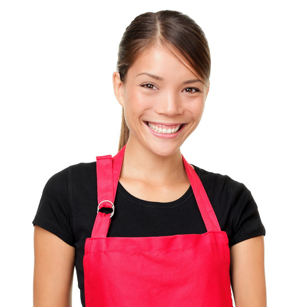 Mujer sonriente usando delantal
 - Foto, Imagen