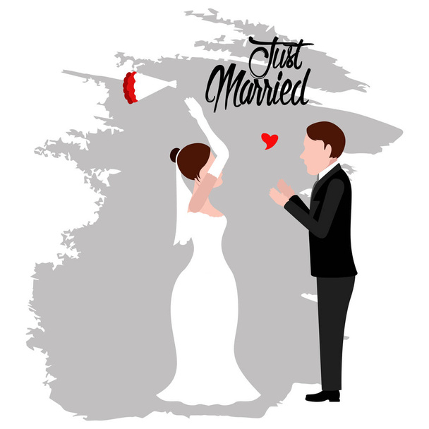 Groom and bride. Just married couple - Vector, Image