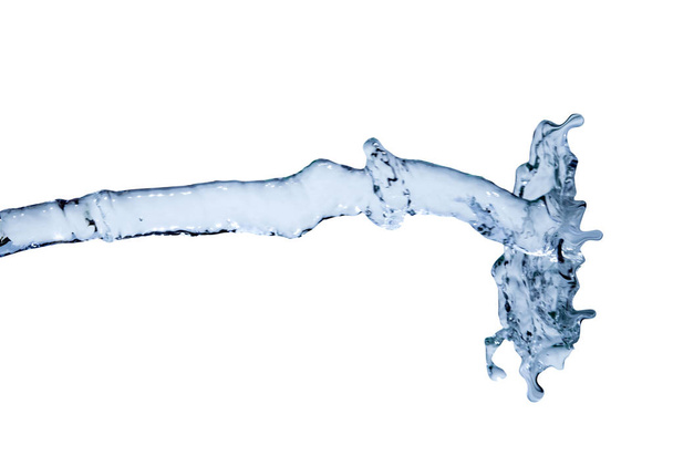 Blue crystalline water jet captured at the precise moment of impact - Zdjęcie, obraz