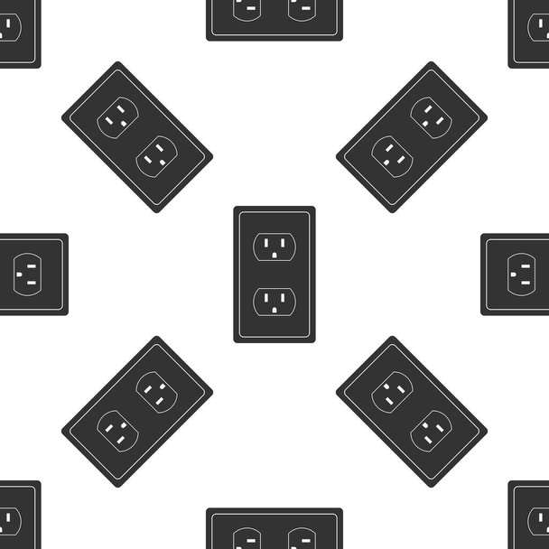 Electrical outlet in the USA icon seamless pattern on white background. Power socket. Flat design. Vector Illustration - Vector, Image