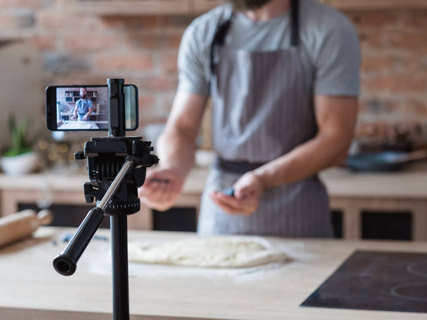 technology video shoot phone camera food blogger - Fotografie, Obrázek