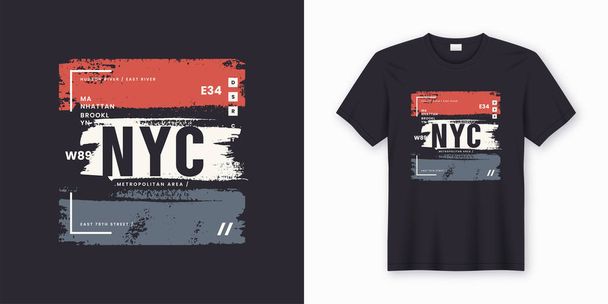 New York City stylish t-shirt and apparel abstract design - Вектор, зображення