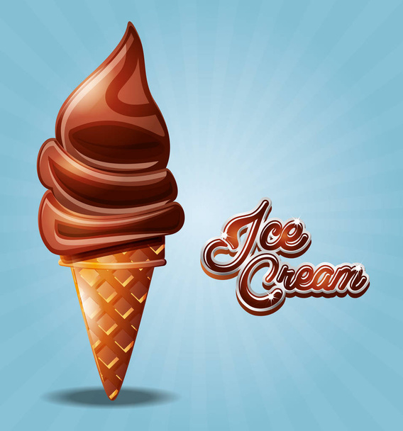 Delicioso cono de helado
 - Vector, Imagen