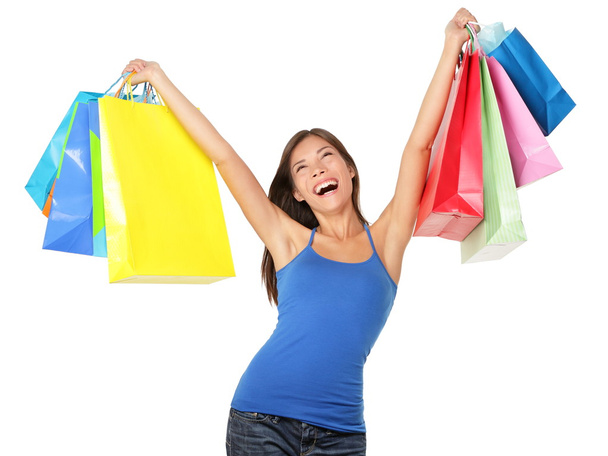 Happy nákupní žena - Fotografie, Obrázek