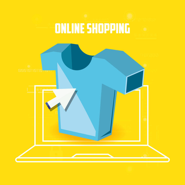 on line shopping with laptop - Vector, Image