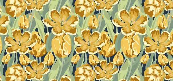 amarelo Tulipa flor padrão vetor ilustração design
 - Vetor, Imagem