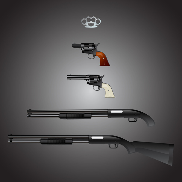 Weapons arsenal set. Vector illustration. - Vector, Image