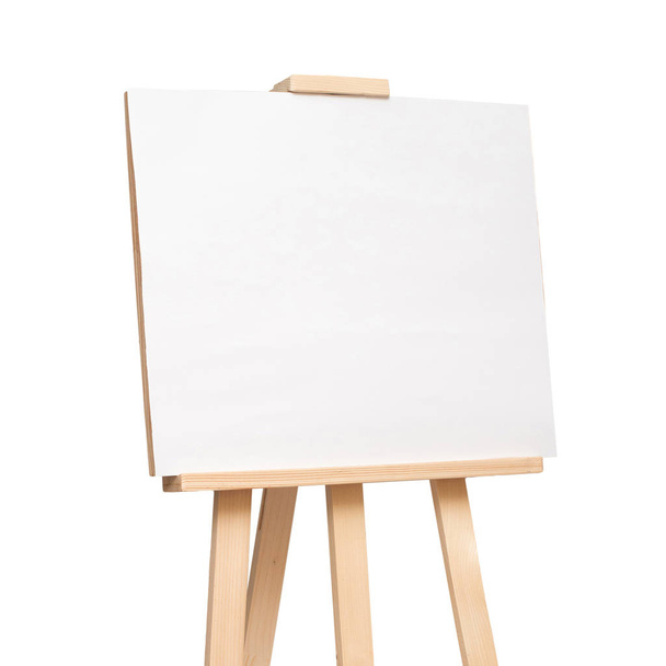 Üres, rajzoláshoz, elszigetelt fehér background festőállvány. Objektum - Fotó, kép
