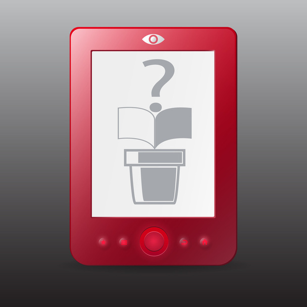 Red e-reader. Vector illustration. - Vector, Image