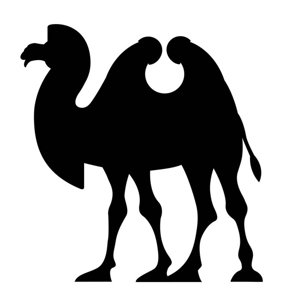 Silueta de majestuoso camello sobre fondo blanco
 - Vector, imagen